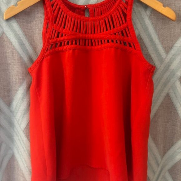 Red Sugarlips Party Sleeveless Top with Spaghetti Detail - Picture 3 of 6